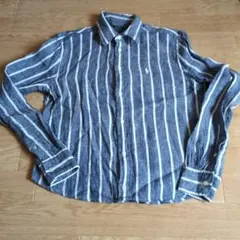 ポロラルフローレンストライプシャツ 　麻100