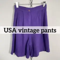 ★USA製90sヴィンテージ キュロットパンツ ハーフ ショートパンツ パープルのサムネイル