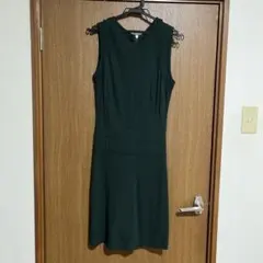 ZARA BASIC ダークグリーン ノースリーブワンピース M