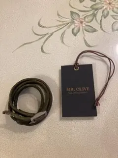 MR. OLIVE レザーブレスレット ミスターオリーブ ブラック 牛革のサムネイル