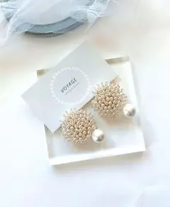 つぶつぶ パール ピアス イヤリング ブライダル 入学式 卒業式 ハンドメイド