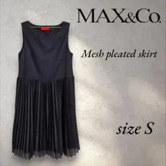 MAX&Co.マックスアンドコー メッシュプリーツワンピース ネイビーのサムネイル