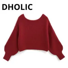 DHOLIC オーバーニット　ショート丈ニット　オフショルダーニット　リブニット