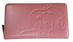 SNOOPY　 本革 多機能長財布 スマホケース カード36枚収納 PK