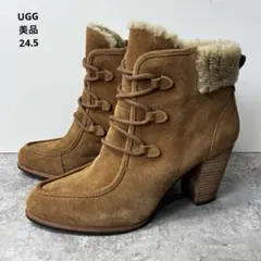 美品 UGG アグ ムートンブーツ 太ヒール アナライズ ブラウン 24.5cm