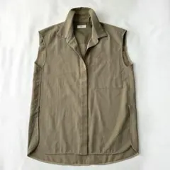 未使用タグ付き プラージュ リネン ノースリーブビッグシャツ ベージュ 