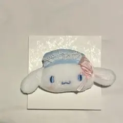 シークレットヘアクリップ　ホワイトフリル　シナモン