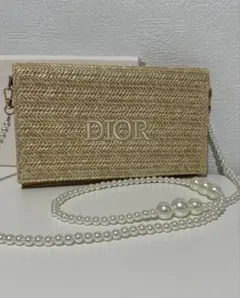 DIORポーチ　ラフィア クラッチ ショルダーバッグ 2way✨レア