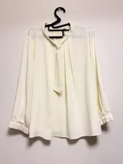 HK WORKS LONDON リボン付き長袖ブラウス　LL