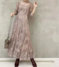 snidel バックデザインレースワンピース　結婚式