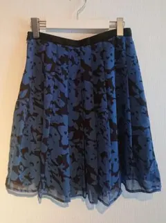 青黒花柄フレアスカート 38 rope picnic