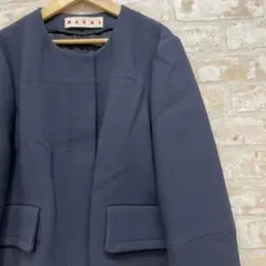 MARNI マルニ イタリア製 ウール ノーカラージャケット 42のサムネイル