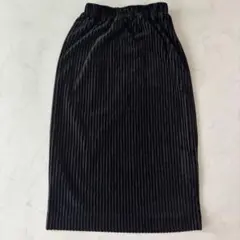 COCODEAL スカート ベロア調 プリーツ 黒 2（A474）