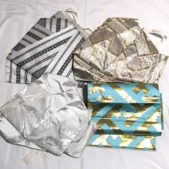 舞台帯4点セットまとめ売り♡日舞♡ワンタッチ帯♡二部式いろいろ♡金糸銀糸鶴博多のサムネイル