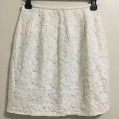 台形スカート 花柄レース 新品未使用 Rubyrivet 白・ホワイト 値下げ