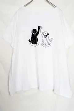 39) NARU(ナル) 60ローン猫プリント スリーブレスブラウス 2WAY - メルカリ