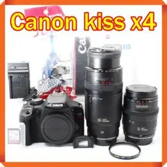 Canon EOS kiss x4 一眼レフカメラ スマホ転送 望遠レンズセットのサムネイル