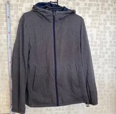 5-93リバーシブルフード付きジャケット ナイロン グレー ネイビー