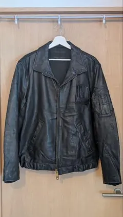 80s-90s フランス製 カウハイド レザージャケットのサムネイル