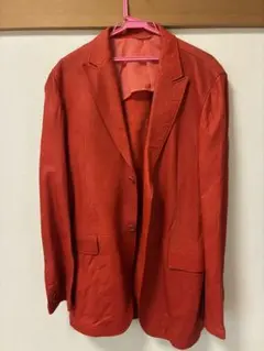 theory メンズ羊革コート　テーラードジャケット　Lサイズ　赤　レッド