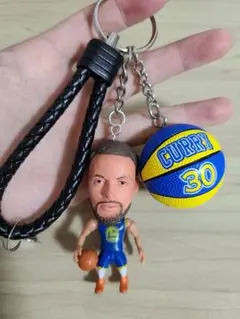 NBA 　ウォリアーズ　30番　カリー　3D立体ボール　キーホルダー