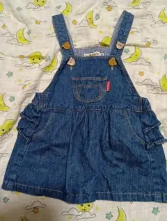 ミキハウスホットビスケッツ　デニムジャンパースカート　80