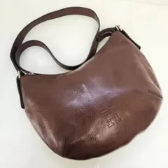 ヒロフ　HIROFU ショルダーバック　2way　レザー　シボ革ダークブラウン ヒロフ HIROFU ショルダーバッグ 2WAYシボ革 ダークブラウン 茶色