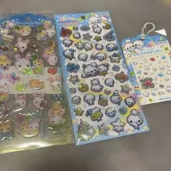 【メルカリ便】ふわふわらびちゃん　あわわちゃん　シール　3枚まとめ売り
