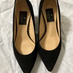 LANVIN ブラック ポインテッドトゥパンプス