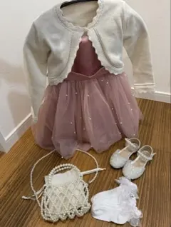 美品 結婚式 フォーマル ドレスセット 100cm 女の子 SHEIN 発表会
