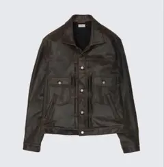 YOKE Cracked Leather Trucker Jacket サイズ3のサムネイル