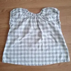 無印 半袖ブラウス チュニック チェック 110