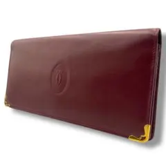 極美品 Cartier カルティエ 長財布 ロングウォレット レザー ボルドー