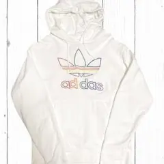 adidas アディダス レインボー 刺繍 マルチカラー トレフォイル サイズO