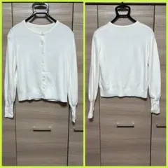 レディース カーディガン ホワイト 長袖 カジュアル