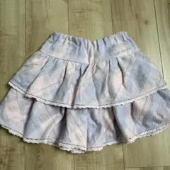 【メゾピアノ】フリルキュロットスカート　チェック