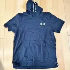 アンダーアーマー 半袖 フーディー パーカー ネイビー Lサイズ
