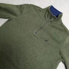 ノーティカ ハーフジップ フリース スウェット サイズS オリーブグリーン