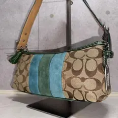 希少 COACH シグネチャー マルチカラー ショルダーバッグ ポーチ