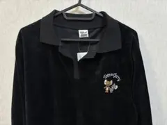 Tom and Jerryトムとジェリー　 黒 ポロシャツ フリース　刺繍のサムネイル