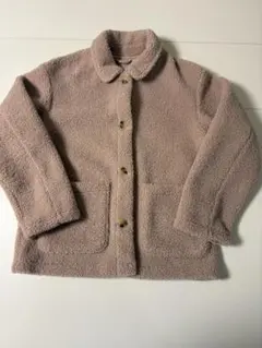 GIRLS 防風アウターフリースショートコート　ピンク