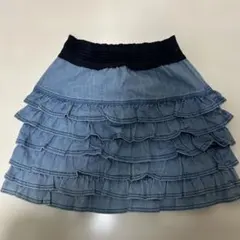 TO BE CHIC トゥービーシック デニム ティアード フリル スカート40