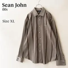 美品 Sean John ショーンジョン ヘリンボーン ストライプシャツ XLのサムネイル