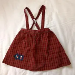 FAMILIAR チェック柄サスペンダースカート 100