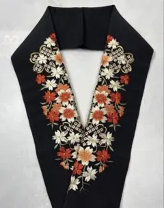 未使用　t-002 半衿刺繍　振袖　成人式　桜尽くし　黒