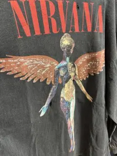 3758 Nirvana ニルヴァーナ インユーテロ ビッグプリント ロンT 黒 