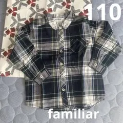 familiar 長袖シャツ 110 ネイビー系チェック