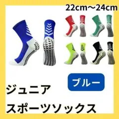 青 ブルー サッカーソックス ジュニア グリップソックス 2足セット b2