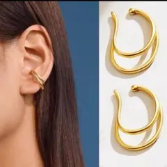 イヤカフ　ゴールド　小ぶり　軽い　痛くない　おしゃれ　上品　イヤーカフ