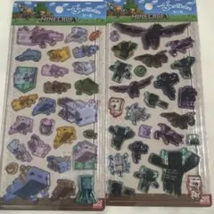 Minecraft ぷっくりシール 2枚セット　マインクラフト　マイクラシール